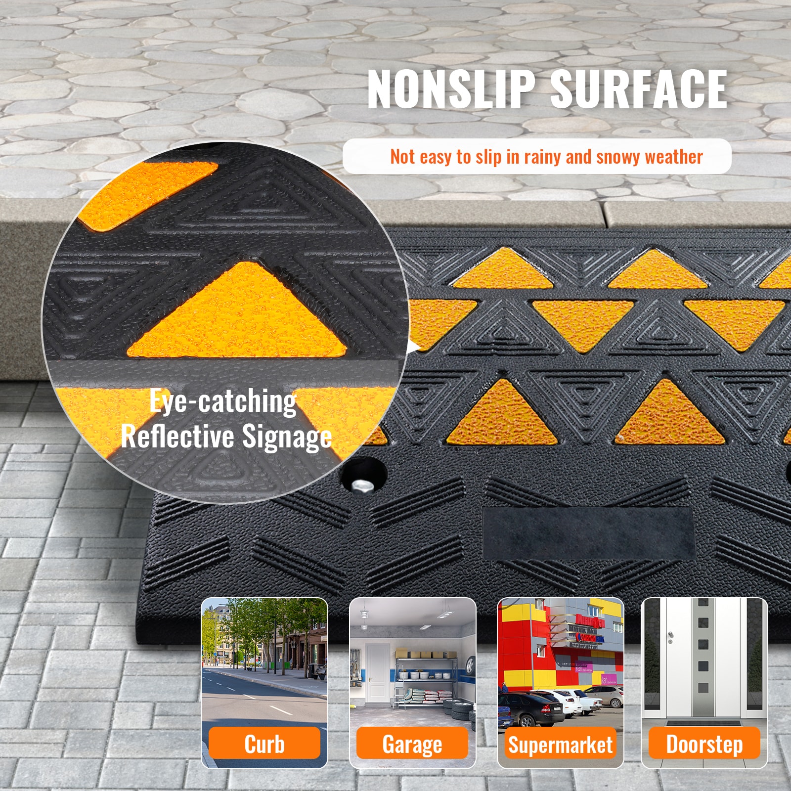 Heavy Duty Rubber Curb Ramp For Driveway And Sidewalk Access_voghion.com
